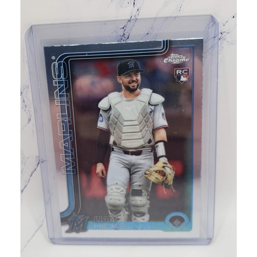 2025 Topps Chrome Update Liam Hicks USC86 Miami Marlins RC